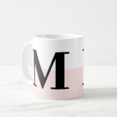 Elegante moderne Monogramm-Geschenk Rosa Pink-Tass Kaffeetasse (Vorderseite Links)