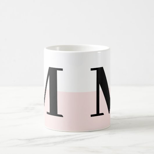 Elegante moderne Monogramm-Geschenk Rosa Pink-Tass Kaffeetasse (Mittel)