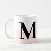 Elegante moderne Monogramm-Geschenk Rosa Pink-Tass Kaffeetasse (Links)