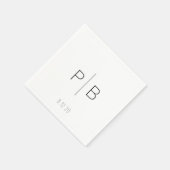 Elegante moderne Monogramm-Hochzeit mit benutzerde Serviette (Ecke)