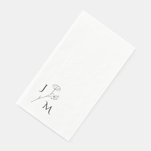 Elegante Moderne Monogramm-Hochzeit Serviette (Ecke)