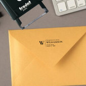 Elegante moderne Monogramm-Rücksendeadresse Permastempel