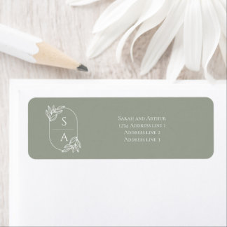 Elegante moderne Monogramm-Rücksendeadressen-Aufkl