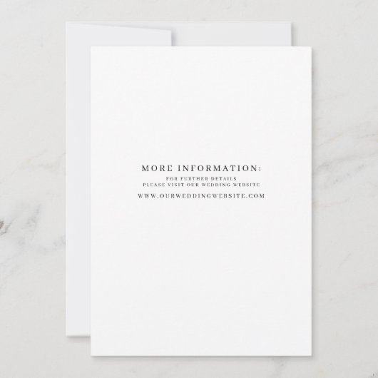 Elegante moderne Monogramm-Schwarz-weiße Hochzeit Einladung (Rückseite)