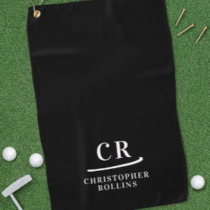 Elegante moderne monogrammierte Anfangsbuchstaben Golfhandtuch