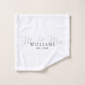 Elegante moderne Mr. and Mrs. etabliert Badhandtuch Set (Waschlappen)