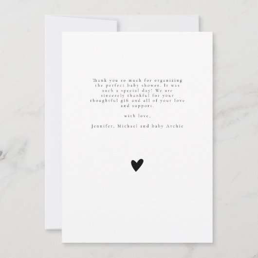 Elegante moderne Multi Foto Collage Baby Dusche Dankeskarte (Rückseite)