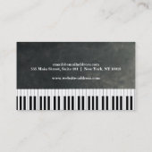 Elegante Moderne Musik Beruflich Piano Lehrer Visitenkarte (Rückseite)