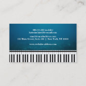 Elegante Moderne Musik Beruflich Piano Lehrer Visitenkarte (Rückseite)