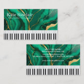 Elegante Moderne Musik Beruflich Piano Lehrer Visitenkarte (Vorne/Hinten)