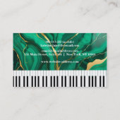 Elegante Moderne Musik Beruflich Piano Lehrer Visitenkarte (Rückseite)