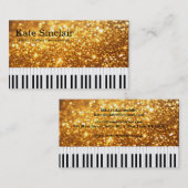 Elegante Moderne Musik Beruflich Piano Lehrer Visitenkarte (Vorne/Hinten)