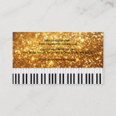 Elegante Moderne Musik Beruflich Piano Lehrer Visitenkarte (Rückseite)