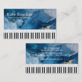 Elegante Moderne Musik Beruflich Piano Lehrer Visitenkarte (Vorne/Hinten)