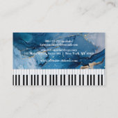 Elegante Moderne Musik Beruflich Piano Lehrer Visitenkarte (Rückseite)