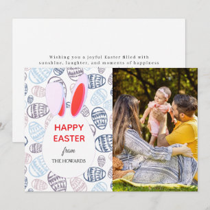 Elegante moderne Muster Frohe Ostern Foto Feiertagskarte