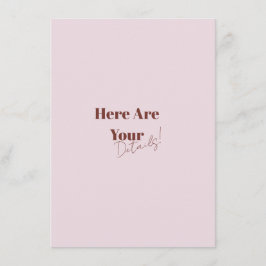 Elegante Moderne mutige Hochzeit Begleitkarte