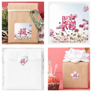 Elegante moderne Mutter Beste Mama überhaupt Rosa  Quadratischer Aufkleber