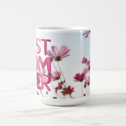 Elegante Moderne Mutter die beste Mama je rosa Blü Kaffeetasse (Mittel)