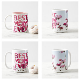 Elegante Moderne Mutter die beste Mama je rosa Blü Kaffeetasse