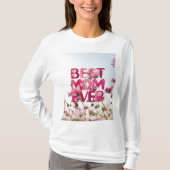 Elegante Moderne Mutter die beste Mama je rosa Blü T-Shirt (Vorderseite)