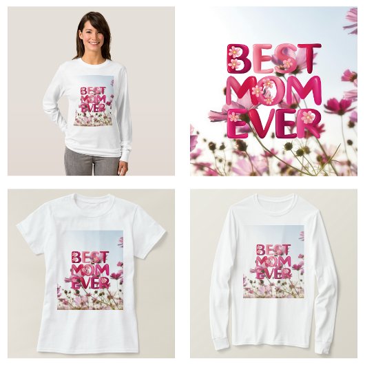 Elegante Moderne Mutter die beste Mama je rosa Blü T-Shirt