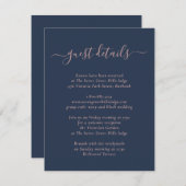 Elegante, moderne Navy Blue and Blush Enclosure Ca Begleitkarte (Vorne/Hinten)