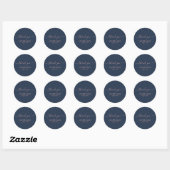 Elegante moderne Navy Blue Blush Danke Stickers (Blatt)