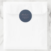 Elegante moderne Navy Blue Blush Danke Stickers (Tasche)