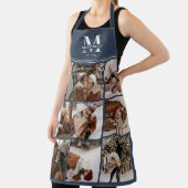 Elegante, moderne Navy Blue-Familie Foto Collage Schürze (InSitu)