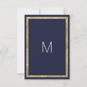 Elegante, moderne Navy Blue Gold Sequin Save the D Save The Date (Rückseite)