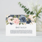 Elegante, moderne Navy & Blush-Hochzeitskarte RSVP Karte (Stehend Vorderseite)