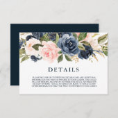 Elegante, moderne Navy & Blush-Hochzeitskarte RSVP Karte (Vorne/Hinten)