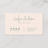 Elegante moderne neutrale Boho Chic Feather Indie Visitenkarte (Rückseite)