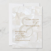 Elegante moderne neutrale Braun-Hochzeit Einladung (Vorderseite)