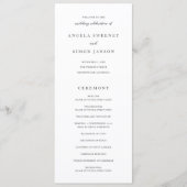 Elegante moderne neutrale Hochzeit Programm (Vorderseite)