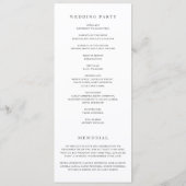 Elegante moderne neutrale Hochzeit Programm (Rückseite)