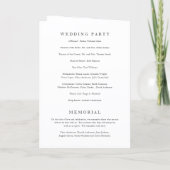 Elegante moderne neutrale katholische Hochzeit Programm (Rückseite)
