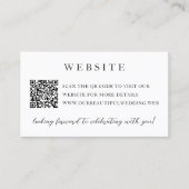 Elegante moderne neutrale QR-Code-Hochzeit Begleitkarte (Vorderseite)