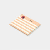 Elegante moderne niedliche Ladybug Streifen person Post-it Klebezettel (angewinkelt)