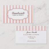 Elegante moderne Niedliche rosa und weiße Streifen Visitenkarte (Vorne/Hinten)
