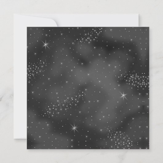 Elegante Moderne Night Sky Galaxy Hochzeitsfeier Einladung (Rückseite)