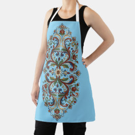Elegante moderne norwegische Rosemaling-Blumenkuns Schürze