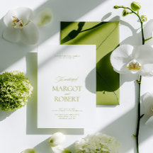 Elegante moderne Oliven-grüne und weiße Hochzeit