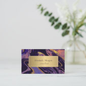 Elegante moderne Ombre Marble Gold Touch Visitenkarte (Stehend Vorderseite)