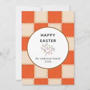 Elegante moderne orange Muster Frohe Ostern Foto Feiertagskarte