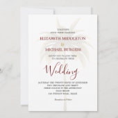 Elegante Moderne Orange Palm Tropical Wedding Einladung (Rückseite)