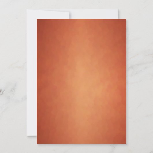 Elegante moderne Orangenhochzeit mit weißem Kupfer Einladung (Rückseite)