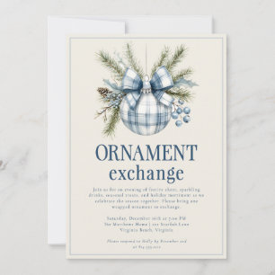 Elegante moderne Ornamenten-Tausch-Weihnachtsfeier Einladung