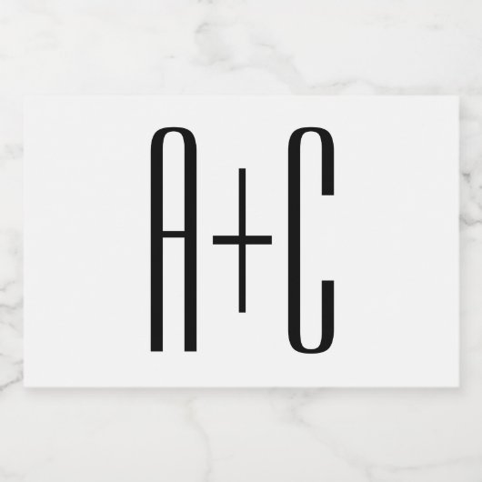 Elegante, moderne Paare | Weiß und Schwarz Lebensmitteletikett (Einzelnes Label)